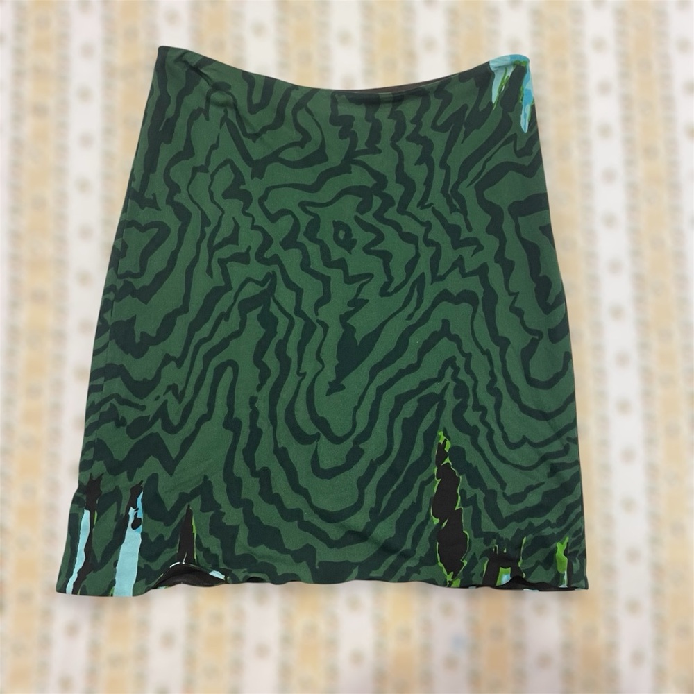 Yigal Azrouel Green Abstract Mini Skirt